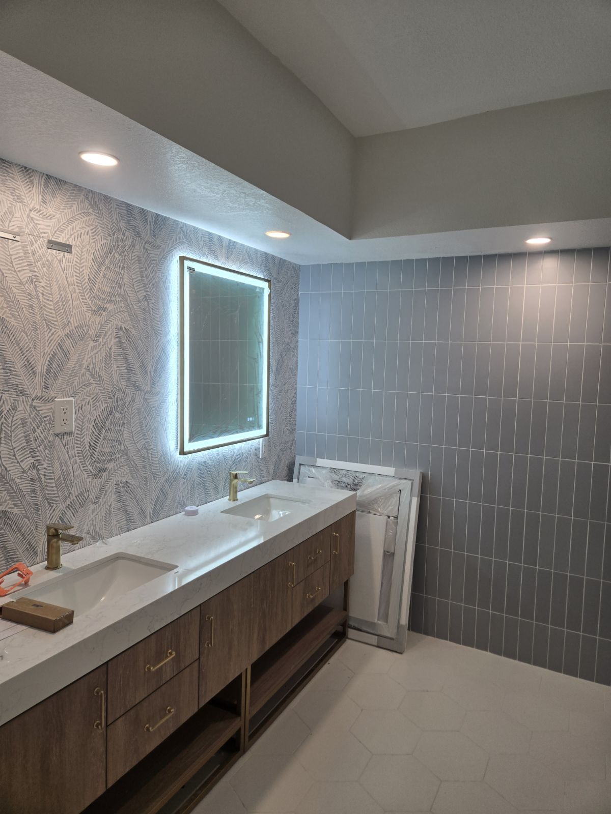 Backlit Vanity & Recessed